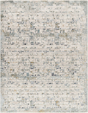 Livabliss Dresden Geometric Turkish Polyester Area Rug with Fringe for Living and Dining Rooms Taupe, White 7'10" x 10'2" DRE2304-710103