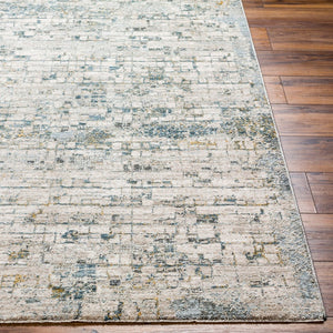 Livabliss Dresden Geometric Turkish Polyester Area Rug with Fringe for Living and Dining Rooms Taupe, White 9' x 12'2" DRE2304-9122