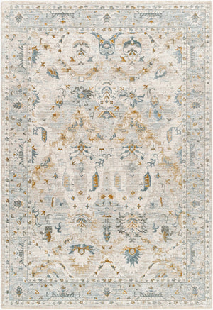 Livabliss Dresden Traditional Polyester Area Rug with Fringe Trim for Large Formal Living Spaces White, Taupe 9' x 12'2" DRE2308-9122