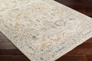 Livabliss Dresden Traditional Polyester Area Rug with Fringe Trim for Large Formal Living Spaces White, Taupe 9' x 12'2" DRE2308-9122