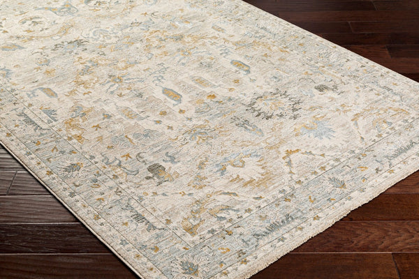 Livabliss Dresden Traditional Polyester Area Rug with Fringe Trim for Large Formal Living Spaces White, Taupe 9' x 12'2" DRE2308-9122