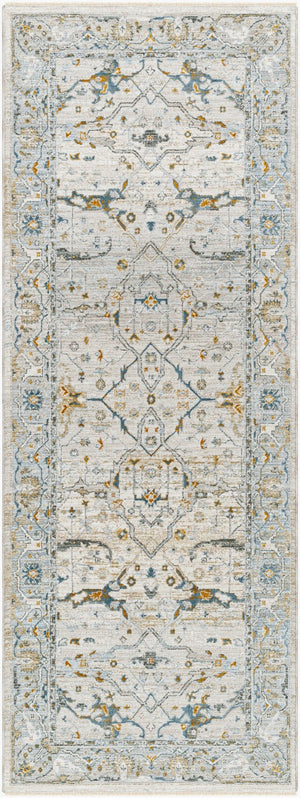 Livabliss Dresden Traditional Turkish Machine Woven Polyester Area Rug for Living Room Taupe, White 2'7" x 7'3" DRE2309-2773