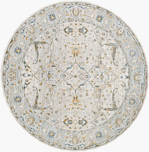 Livabliss Dresden Traditional Turkish Machine Woven Polyester Area Rug for Living Room Taupe, White 7'10" x 7'10" DRE2309-710RD