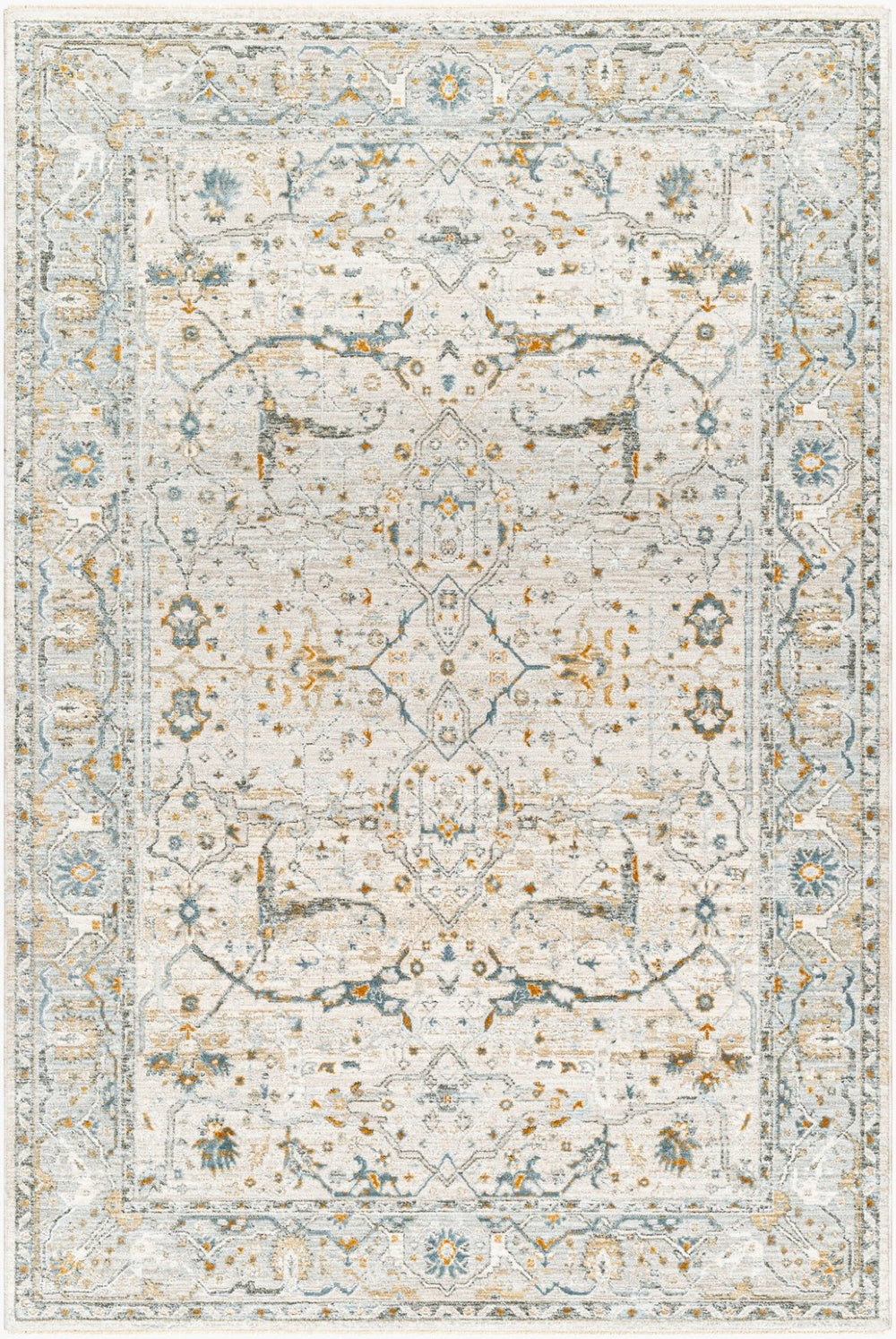 Livabliss Dresden Traditional Turkish Machine Woven Polyester Area Rug for Living Room Taupe, White 5' x 7'5" DRE2309-575