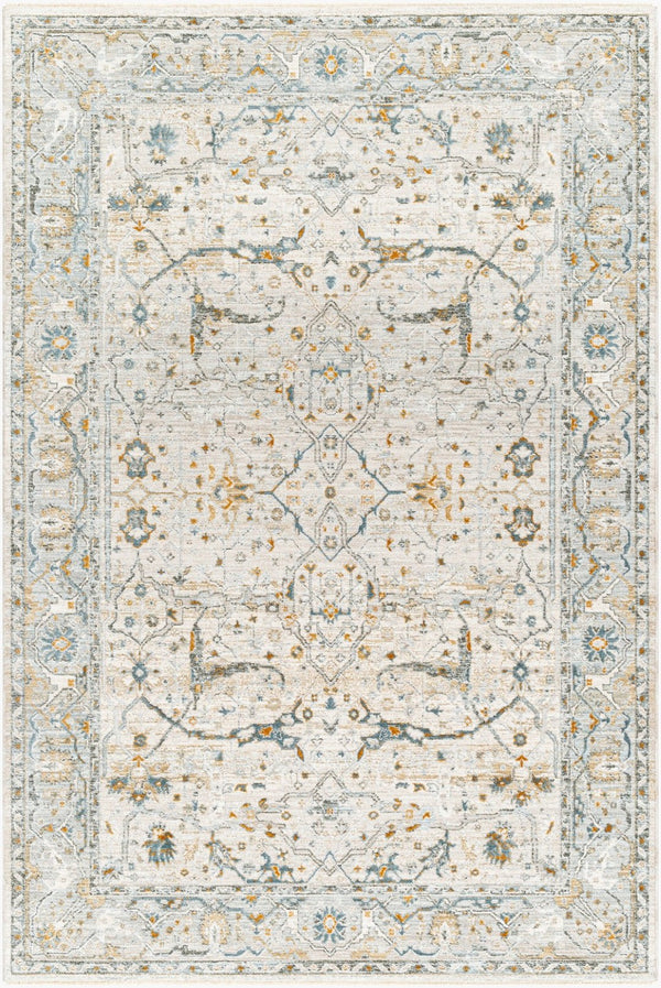 Livabliss Dresden Traditional Turkish Machine Woven Polyester Area Rug for Living Room Taupe, White 5' x 7'5" DRE2309-575