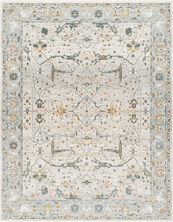 Livabliss Dresden Traditional Turkish Machine Woven Polyester Area Rug for Living Room Taupe, White 7'10" x 10'2" DRE2309-710103