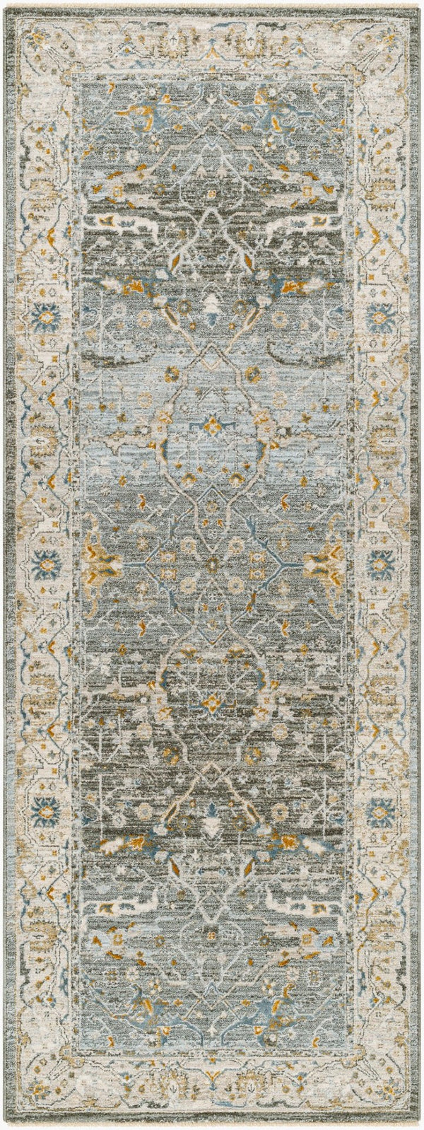 Livabliss Dresden Traditional Polyester Area Rug Machine Woven in Turkey for Living and Dining Rooms Dusty Sage, Tau 2'7" x 10' DRE2310-2710