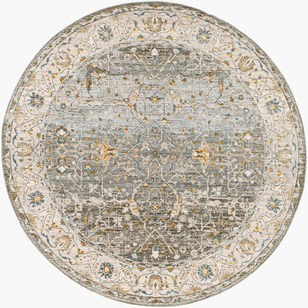 Livabliss Dresden Traditional Polyester Area Rug Machine Woven in Turkey for Living and Dining Rooms Dusty Sage, Tau 7'10" x 7'10" DRE2310-710RD