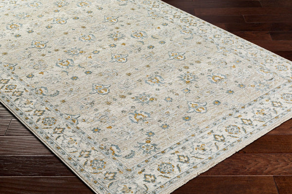 Livabliss Dresden Persian Medallion Area Rug Machine Woven Polyester with Ornate Border Fringe Taupe, White 2'7" x 3'11" DRE2311-274