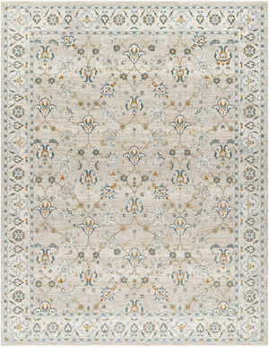 Livabliss Dresden Persian Medallion Area Rug Machine Woven Polyester with Ornate Border Fringe Taupe, White 7'10" x 10'2" DRE2311-710103