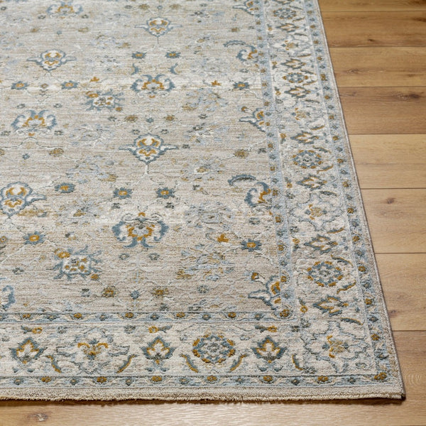 Livabliss Dresden Persian Medallion Area Rug Machine Woven Polyester with Ornate Border Fringe Taupe, White 2'7" x 3'11" DRE2311-274
