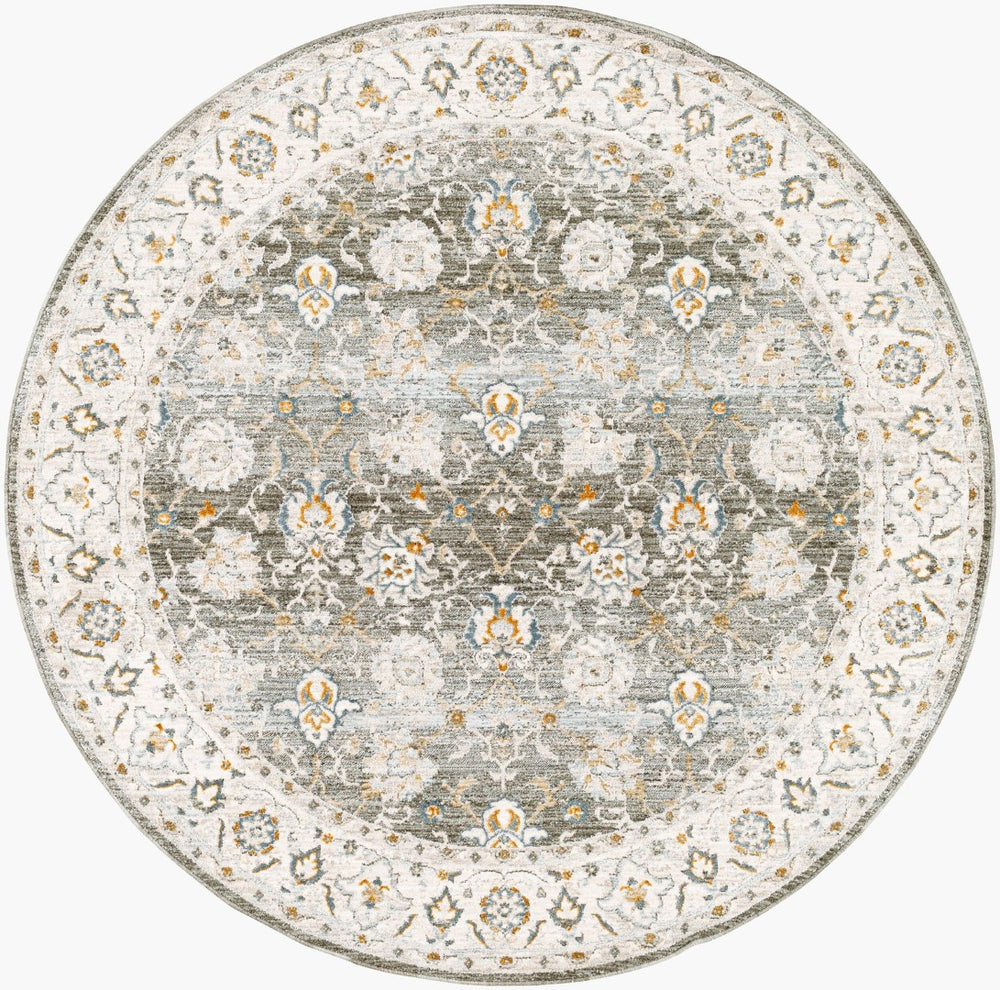 Livabliss Dresden Traditional Medallion Polyester Area Rug Machine Woven in Turkey for Large Rooms Taupe, Dusty Sa 7'10" x 7'10" DRE2312-710RD
