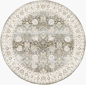 Livabliss Dresden Traditional Medallion Polyester Area Rug Machine Woven in Turkey for Large Rooms Taupe, Dusty Sa 7'10" x 7'10" DRE2312-710RD