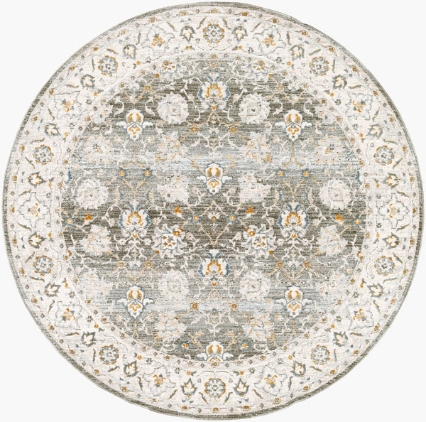 Livabliss Dresden Traditional Medallion Polyester Area Rug Machine Woven in Turkey for Large Rooms Taupe, Dusty Sa 7'10" x 7'10" DRE2312-710RD