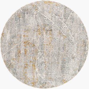Livabliss Dresden Neutral Fringe Area Rug Machine Woven Polyester for Living Room or Bedroom Medium Gray, Wh 5'3" x 5'3" DRE2313-53RD