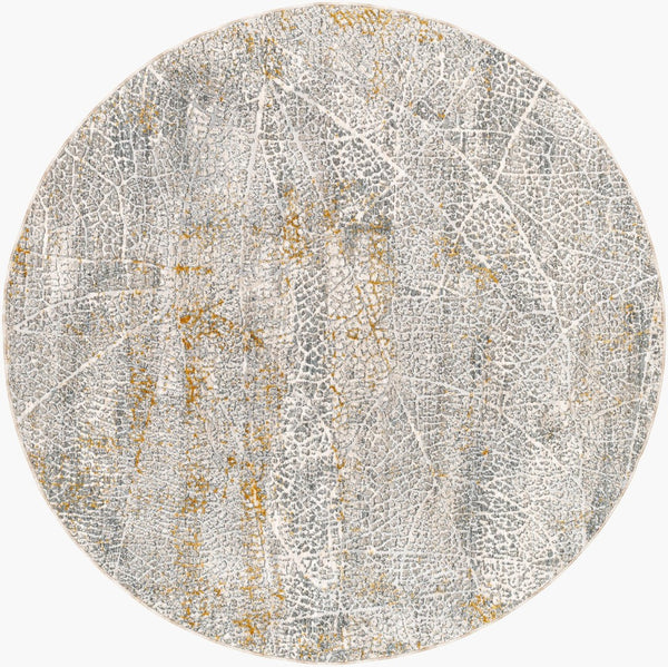 Livabliss Dresden Neutral Fringe Area Rug Machine Woven Polyester for Living Room or Bedroom Medium Gray, Wh 5'3" x 5'3" DRE2313-53RD