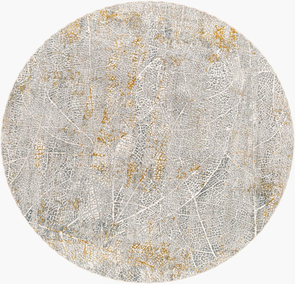 Livabliss Dresden Neutral Fringe Area Rug Machine Woven Polyester for Living Room or Bedroom Medium Gray, Wh 7'10" x 7'10" DRE2313-710RD