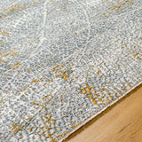 Dresden DRE-2313 9' x 12'2" Machine Woven Rug DRE2313-9122  Medium Gray, White, Light Slate, Gray, Mustard, Denim Surya