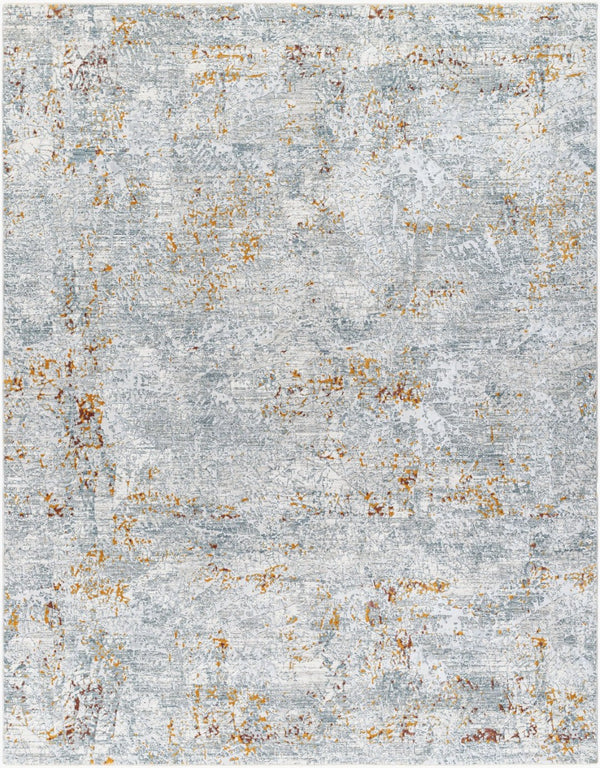 Livabliss Dresden Minimalist Machine Woven Polyester Area Rug with Fringe Trim for Living Rooms Gray, White 9' x 12'2" DRE2314-9122