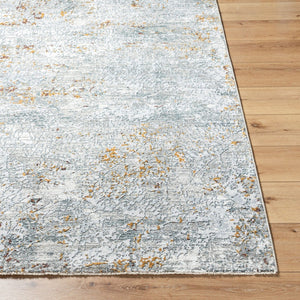 Livabliss Dresden Minimalist Machine Woven Polyester Area Rug with Fringe Trim for Living Rooms Gray, White 9' x 12'2" DRE2314-9122