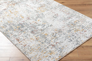 Dresden DRE-2315 9' x 12'2" Machine Woven Rug DRE2315-9122  White, Gray, Medium Gray, Light Slate, Mustard, Rust Surya