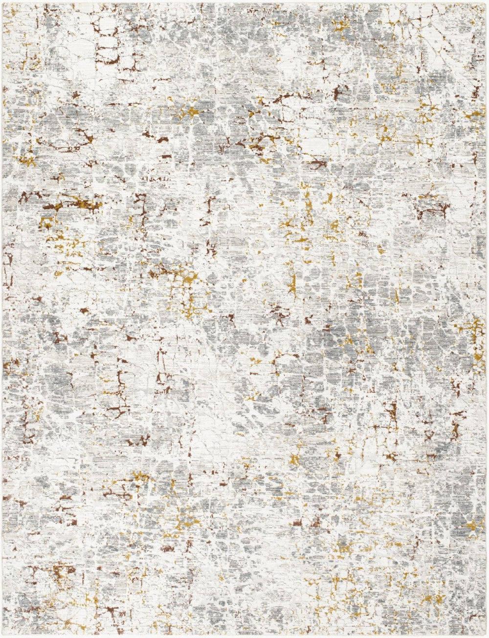 Livabliss Dresden Machine Woven Polyester Area Rug with Fringe Edges for Living or Dining Rooms White, Gray 2' x 2'11" DRE2315-23
