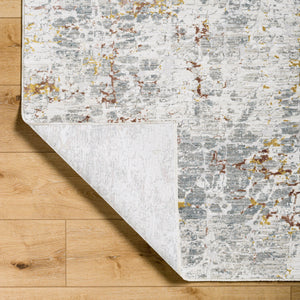 Dresden DRE-2315 9' x 12'2" Machine Woven Rug DRE2315-9122  White, Gray, Medium Gray, Light Slate, Mustard, Rust Surya