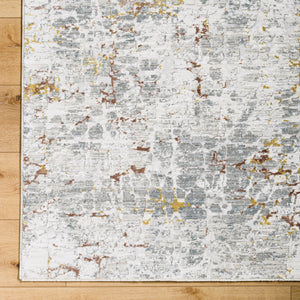 Dresden DRE-2315 9' x 12'2" Machine Woven Rug DRE2315-9122  White, Gray, Medium Gray, Light Slate, Mustard, Rust Surya