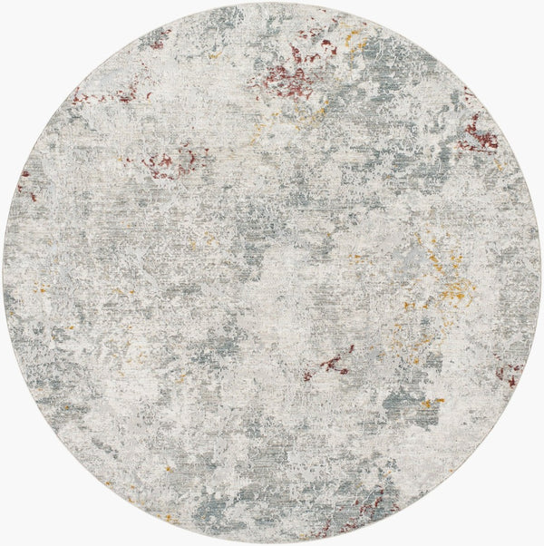 Livabliss Dresden Collection Polyester Area Rug with Fringe for Modern Living Rooms White, Gray 5'3" x 5'3" DRE2316-53RD