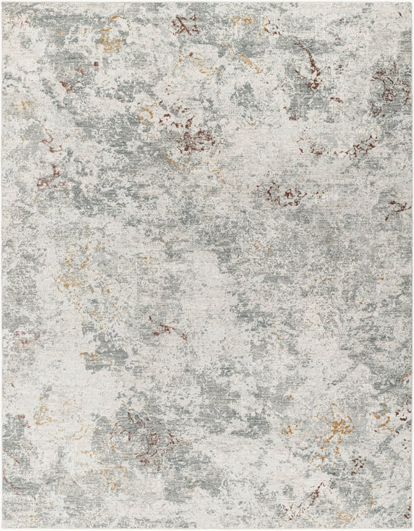 Livabliss Dresden Collection Polyester Area Rug with Fringe for Modern Living Rooms White, Gray 10' x 13'11" DRE2316-1014