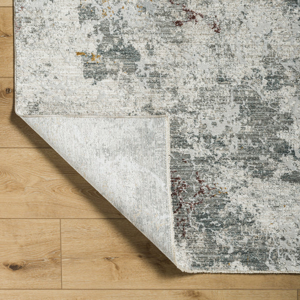 Dresden DRE-2316 9' x 12'2" Machine Woven Rug DRE2316-9122  White, Gray, Medium Gray, Light Slate, Rust, Mustard Surya
