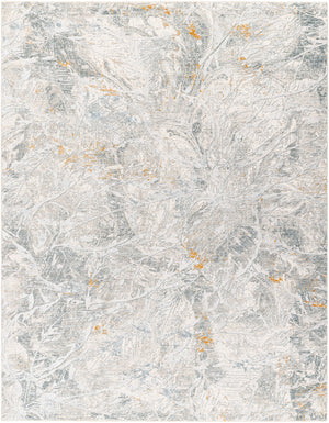 Dresden DRE-2317 9' x 12'2" Machine Woven Rug DRE2317-9122  White, Medium Gray, Light Slate, Gray, Denim, Mustard Surya