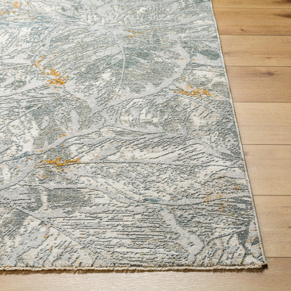 Dresden DRE-2317 9' x 12'2" Machine Woven Rug DRE2317-9122  White, Medium Gray, Light Slate, Gray, Denim, Mustard Surya