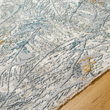 Dresden DRE-2317 9' x 12'2" Machine Woven Rug DRE2317-9122  White, Medium Gray, Light Slate, Gray, Denim, Mustard Surya