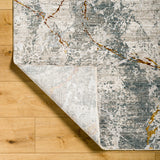 Dresden DRE-2318 9' x 12'2" Machine Woven Rug DRE2318-9122  Medium Gray, White, Gray, Light Slate, Mustard, Rust Surya