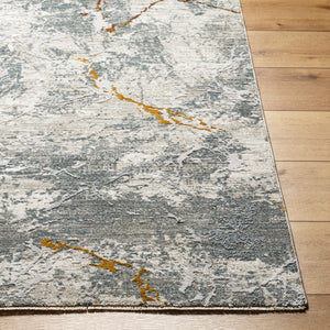 Livabliss Dresden Machine Woven Polyester Area Rug with Fringe Border for Large Living Rooms Medium Gray, Wh 9' x 12'2" DRE2318-9122