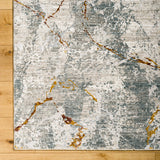 Dresden DRE-2318 9' x 12'2" Machine Woven Rug DRE2318-9122  Medium Gray, White, Gray, Light Slate, Mustard, Rust Surya