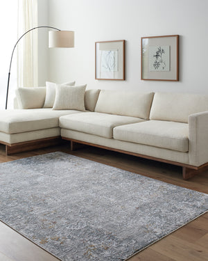 Dresden DRE-2319 9' x 12'2" Machine Woven Rug DRE2319-9122  Medium Gray, Gray, White, Light Slate, Mustard, Rust Surya