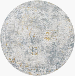 Livabliss Dresden Geometric Polyester Area Rug with Fringe Border for Living and Dining Rooms White, Medium G 6'7" x 6'7" DRE2320-67RD