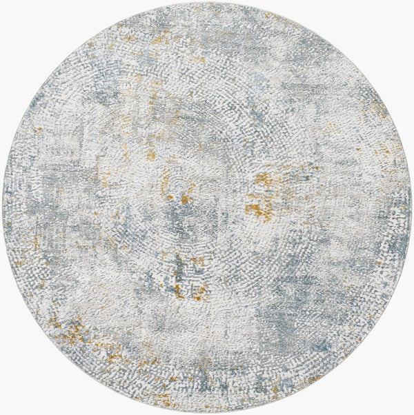 Livabliss Dresden Geometric Polyester Area Rug with Fringe Border for Living and Dining Rooms White, Medium G 6'7" x 6'7" DRE2320-67RD