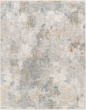 Dresden DRE-2322 9' x 12'2" Machine Woven Rug DRE2322-9122  Medium Gray, Gray, White, Denim, Mustard, Light Slate Surya