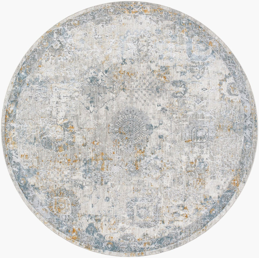 Livabliss Dresden Traditional Area Rug Machine Woven Polyester with Fringe for Large Living Spaces Medium Gray, Gr 6'7" x 6'7" DRE2323-67RD