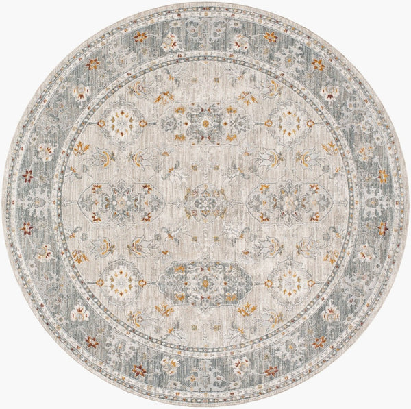 Livabliss Dresden Traditional Fringe Polyester Area Rug for Large Living Dining Bedroom Spaces Medium Gray, Gr 7'10" x 7'10" DRE2325-710RD