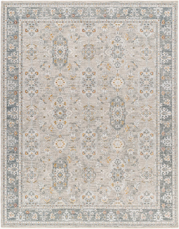 Livabliss Dresden Traditional Fringe Polyester Area Rug for Large Living Dining Bedroom Spaces Medium Gray, Gr 7'10" x 10'2" DRE2325-710103