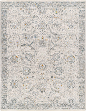 Dresden DRE-2326 9' x 12'2" Machine Woven Rug DRE2326-9122  White, Medium Gray, Gray, Light Slate, Denim, Mustard Surya