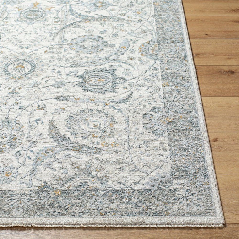 Livabliss Dresden Traditional Medallion Area Rug Polyester Machine Woven for Formal Living Rooms White, Medium G 5'3" x 5'3" DRE2326-53RD