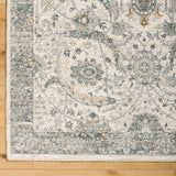 Dresden DRE-2326 9' x 12'2" Machine Woven Rug DRE2326-9122  White, Medium Gray, Gray, Light Slate, Denim, Mustard Surya