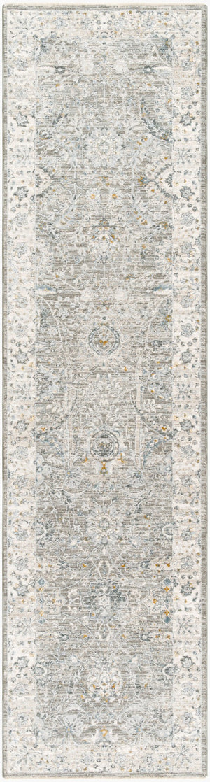 Livabliss Dresden Traditional Medallion Area Rug Machine Woven Polyester for Living and Dining Rooms Gray, Medium Gr 2'7" x 10' DRE2327-2710