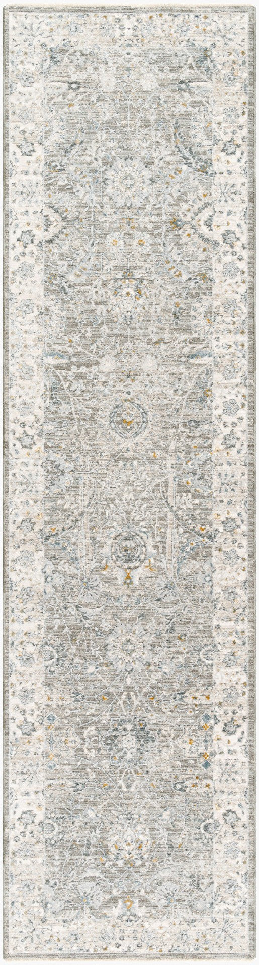 Livabliss Dresden Traditional Medallion Area Rug Machine Woven Polyester for Living and Dining Rooms Gray, Medium Gr 2'7" x 10' DRE2327-2710