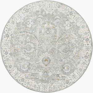 Livabliss Dresden Traditional Medallion Area Rug Machine Woven Polyester for Living and Dining Rooms Gray, Medium Gr 7'10" x 7'10" DRE2327-710RD